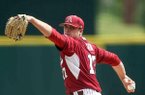Barrett Astin (shown) is a hard-throwing right-hander and part of the Razorbacks varied bullpen.