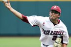 Arkansas pitcher DJ Baxendale shut down Kent State for 6 1/3 innings, allowing 3 hits, 1 run and 1 walk and striking out 5 in the Razorbacks’ 8-1 victory in the College World Series. The only run he allowed was a sixth-inning home run by Jimmy Rider. 