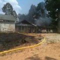The scene of a fire Friday east of Lowell near Phillips Creek Road.