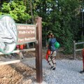 Becky Grimm, left, and Kevin Phipps start their one-mile hike to the work area.