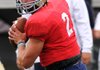 STAFF PHOTO SAMANTHA BAKER
Shiloh Christian's Daniel Shimer looks for an open receiver Thursday, May 24, 2012 during the spring football game scrimmage at Champions Stadium at Shiloh Christian School in Springdale.