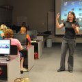 Tena Reese shares tips Thursday for effective iPad use with Rogers teachers.