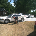 The scene of a manhunt Tuesday in Pea Ridge.