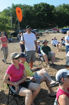 STAFF PHOTO FLIP PUTTHOFF
About 75 paddlers listened to Herbert's instruction.