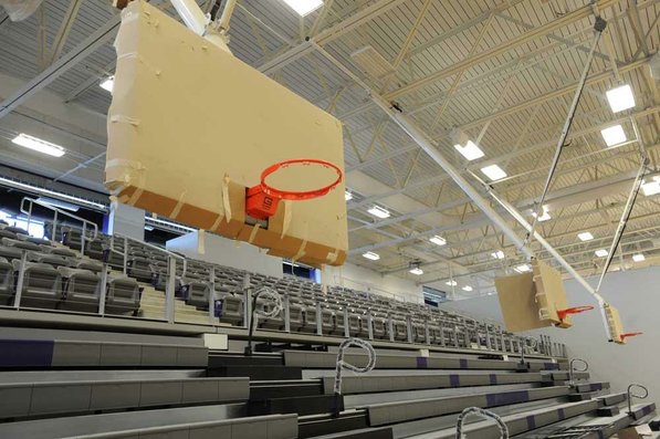 
                               
                                  Photo by Andy Shupe&mdash;
                               
                           
                           Officials walk through the gymnasium Thursday, Aug. 3, 2012, during a tour of the additions to the Fayetteville High School building.