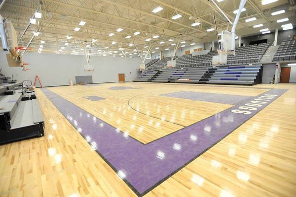 
                               
                                  Photo by Andy Shupe&mdash;
                               
                           
                           Officials walk through the gymnasium Thursday, Aug. 3, 2012, during a tour of the additions to the Fayetteville High School building.