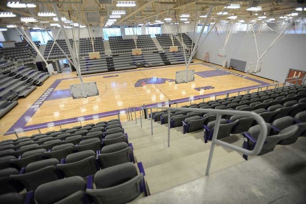 
                               
                                  Photo by Andy Shupe&mdash;
                               
                           
                           Officials walk through the gymnasium Thursday, Aug. 3, 2012, during a tour of the additions to the Fayetteville High School building.