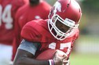 Arkansas quarterback Brandon Mitchell is seeing work at wide receiver. 