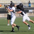 Gavin Shadrick, right, tries to stop Trey Perkins from successfully catching the ball Monday during ...