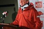 Former Arkansas Coach Bobby Petrino, who showed the effects of facial surgery and sported a neck brace during his last public appearance at a news conference April 3, appeared in a Thursday interview with ESPN’s Joe Schad to have recovered physically from the wreck.