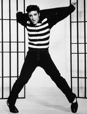 
                               
                                   Photo by Anonymous&mdash;
                               
                           
                           No. 2: "Jailhouse Rock"
Released in September 1957 to coincide with the release of the movie of the same name, "Jailhouse Rock" was a No. 1 hit for Elvis and comes in at #67 on "Rolling Stone"'s list of The 500 Greatest Songs of All Time.

***
A publicity photo from the 1957 film, "Jailhouse Rock", in which Elvis Presley plays a convict who becomes a rock star.  (AP Photo)