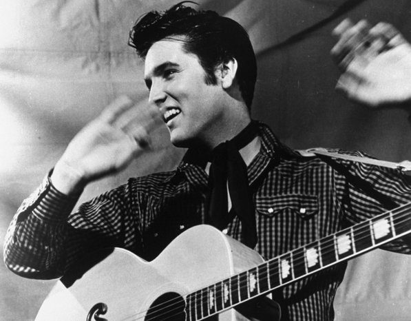 
                               
                                   Photo by Anonymous&mdash;
                               
                           
                           No. 5: "Don't Be Cruel" was released on July 13, 1956 and spent six weeks on the Pop chart. Written by Otis Blackwell, the song earned a place in the Grammy Hall of Fame in 2002. Rolling Stone magazine ranked it as No. 92 on its list of 500 Greatest Songs of All Time.

***

Elvis Presley poses with his Gibson J-200 guitar in an MGM studio publicity photo from the 1950s. 