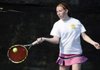 Bentonville’s Mallory Tabler hits a return Friday during the Lady Tigers’ practice at the Memorial Park Tennis Courts in Bentonville.