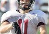 Colten Laughter, a Springdale High School running back, catches a ball during practice in Springdale.
