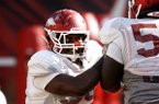Arkansas junior defensive tackle Robert Thomas said he felt he could have performed better last season, his first with the Razorbacks. Thomas totaled 23 tackles last season. 