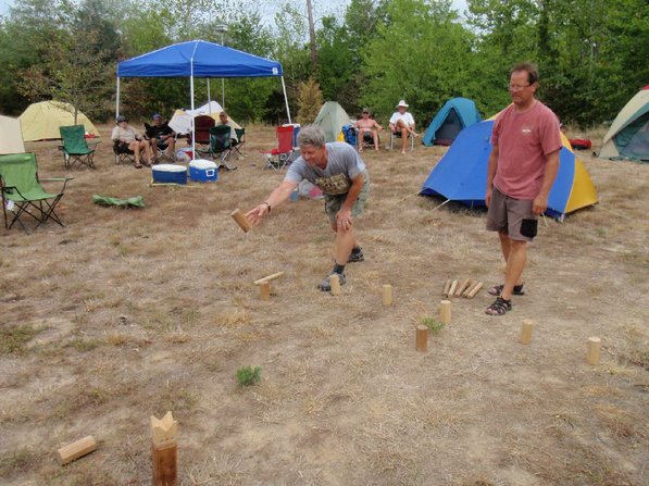 
                           The day's mileage is usually done by midafternoon which allows time for fun and games in camp.        