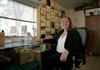 Artist Amber Perrodin in her personal space, the art studio in the back of her Springdale home.