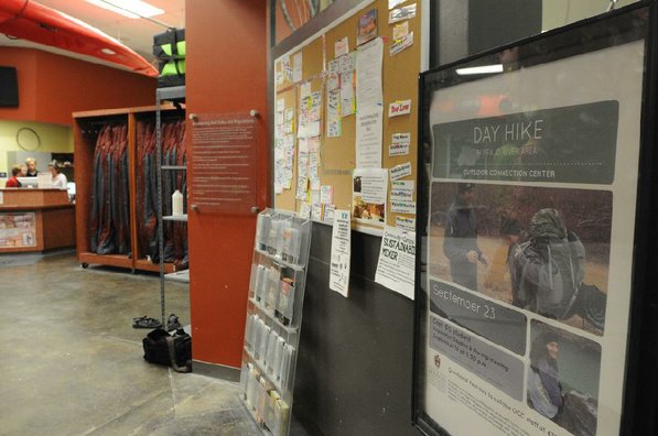 
                           The Outdoor Connection Center is located in the HPER Building at the University of Arkansas. The center offers a variety of outings and offers outdoor equipment rental to students.