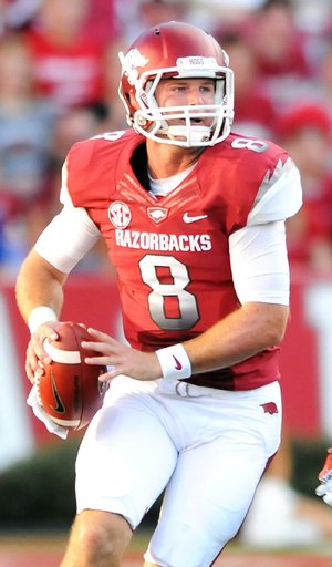 Arkansas quarterback Tyler Wilson did not practice Thursday as he continues to be evaluated following a shot to his helmet last Saturday. Video is available at arkansasonline.com/videos. 