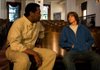Leonard (Charles Graham), the school custodian, lets Christian (Hunter Gomez) in on a secret about his crusading grandfather in Last Ounce of Courage. 