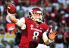 Arkansas quarterback Tyler Wilson passes during the first quarter of an NCAA college football game against  Jacksonville State in Fayetteville, Ark., Saturday, Sept. 1, 2012. (AP Photo/April L. Brown)