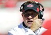 Arkansas State head coach Gus Malzahn watches the first half of their NCAA college football game against Nebraska in Lincoln, Neb., Saturday, Sept. 15, 2012. Nebraska won 42-13. (AP Photo/Nati Harnik)