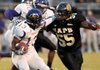 UAPB defensive end Brandon Thurmond (55), shown during a 2010 game, has 15 career sacks with the Golden Lions. 