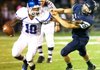 Sylvan Hills quarterback Tra Doss attempts to elude Little Rock Christian’s Josh Woodruff during the first half of the Bears’ 28-0 loss to the Warriors on Friday in Little Rock. 