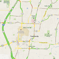 A Google map showing real-time traffic conditions Wednesday afternoon.
