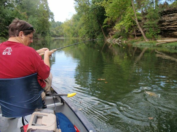 
                           Smallmouth bass provided fishing action on the last day of summer along the War Eagle River.        