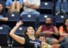 Hannah Pinter, a Fayetteville senior, lines up her shot against Springdale Har-Ber in the second set Tuesday at Wildcat Arena in Springdale.