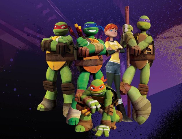 our-heroes-in-teenage-mutant-ninja-turtles-are-michelangelo-kneeling-and-standing-from-left-raphael-leonardo-april-and-donatello