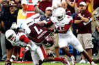 A foot injury suffered against Auburn on Saturday will sideline linebacker Alonzo Highsmith (right) for the rest of the season. 