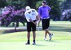 Conway’s Parker Rice (left), shown during the Class 7A state tournament earlier this month, is one of many golfers in the Overall field who have never played at Pleasant Valley Country Club in Little Rock, but he isn’t fazed by the challenge. “I know it’s a tough course,” Rice said. “But with my game right now, I feel I can play pretty good.” 