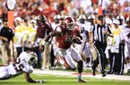 Arkansas tight end Chris Gragg (right) hasn’t played since he was injured in the loss to Rutgers on Sept. 29, but he is expected to return Saturday against Mississippi. “The coaches said I’ve been looking pretty fast on film, so I’m ready to go,” Gragg said. Video is available online at arkansasonline.com/videos. 