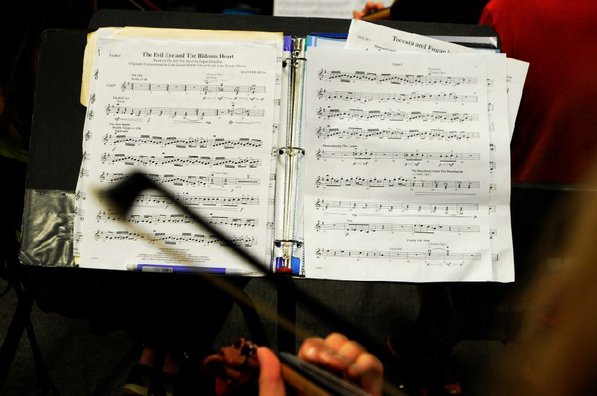 
                           Notes on paper become beautiful music during a Bentonville High School orchestra practice.