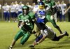 Raymond Douglass of Greenland carries the ball against Mountain View on Oct. 5 at Greenland.