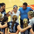 Sandy Jones, the Springdale Har-Ber head coach, rallies her team Wednesday during a timeout against ...