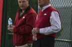 Receiver Brandon Mitchell isn’t part of Arkansas’ game plan for Saturday’s game against Tulsa, Coach John L Smith (right) said.