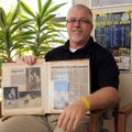 Eddie Greenhaw at his office Wednesday in Gentry, was the quarterback of the 1977 Decatur High Schoo...
