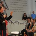Retired U.S. Marine Cpl. Aaron Mankin emphasizes the importance of Veterans Day during the Westside ...