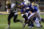 Little Rock Central running back Logan Moragne (22) visited Arkansas on Monday. 
