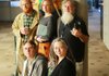 Encyclopedia of Arkansas staff are (clockwise from top) Jasmine Jobe, Michael Keckhaver, Nathania Sawyer, Mike Polston, Guy Lancaster and (center) Ali Welky. 