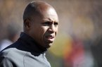 Kentucky head coach Joker Phillips stands on the sidelines during the first half of an NCAA college football game against Missouri Saturday, Oct. 27, 2012, in Columbia, Mo. (AP Photo/L.G. Patterson)