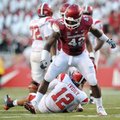 Arkansas defensive end Chris Smith was named SEC co-defensive lineman of the week with two pass brea...
