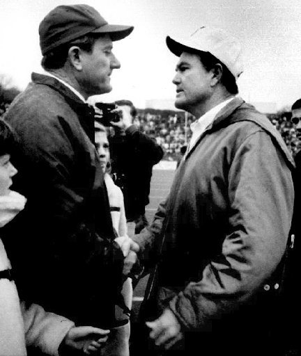 Arkansas football coach Frank Broyles, ...