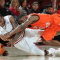 NWA MEDIA/SAMANTHA BAKER -- Arkansas' Marshawn Powell (left) and Jeremy McKay from Sam Houston State...