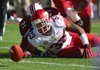 Arkansas' Dennis Johnson loses a fumble in the second quarter of the Razorbacks' loss to South Carolina on Saturday. 