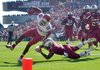 Arkansas receiver Mekale McKay, tripped up just short of the goal line against South Carolina, had three catches for 49 yards in the Razorbacks’ 38-20 loss to the Gamecocks on Saturday. The drive ended with a Dennis Johnson fumble at the 5. 