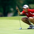 Summar Roachell lines up her putt on the first green at Pinnacle Country Club in Rogers on Monday, J...